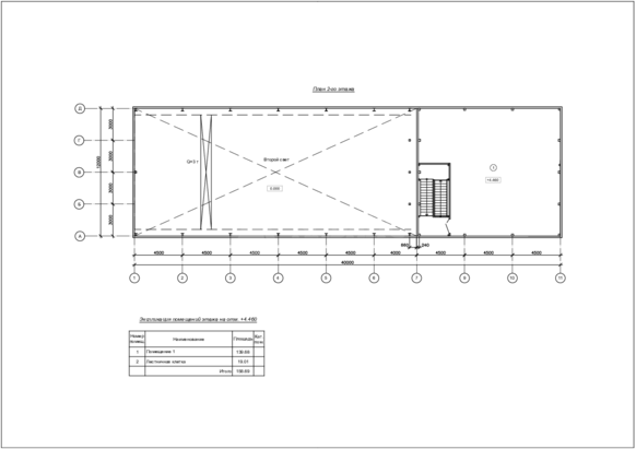Планировка Проект ангара-склада с АБК из сэндвич-панелей -  фото 2