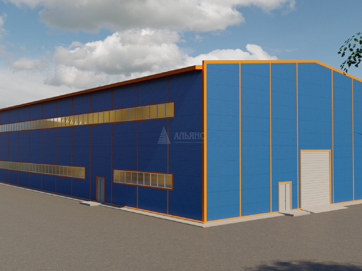 3D визуализация Производственный корпус из сэндвич-панелей - фото 4