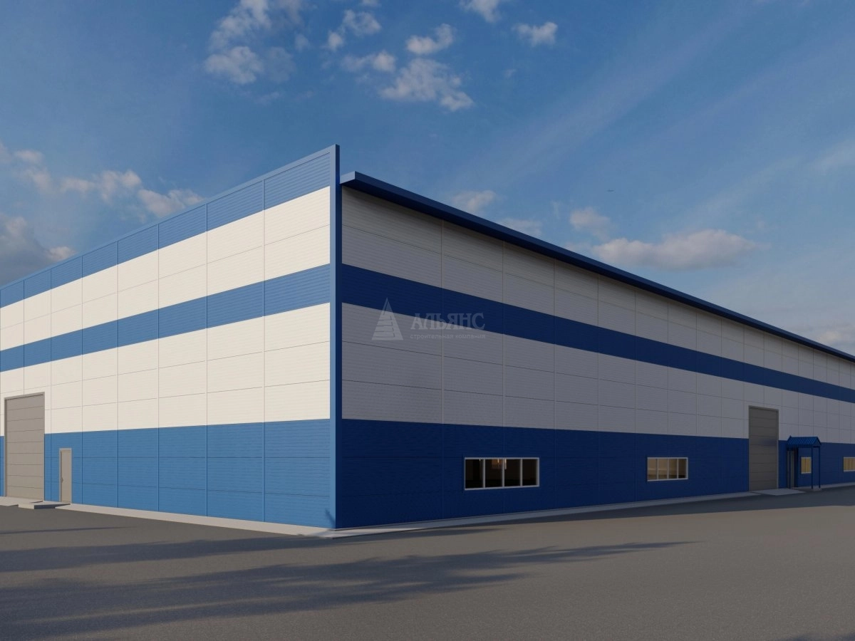 3D визуализация Производственный цех из сэндвич панелей - фото 4