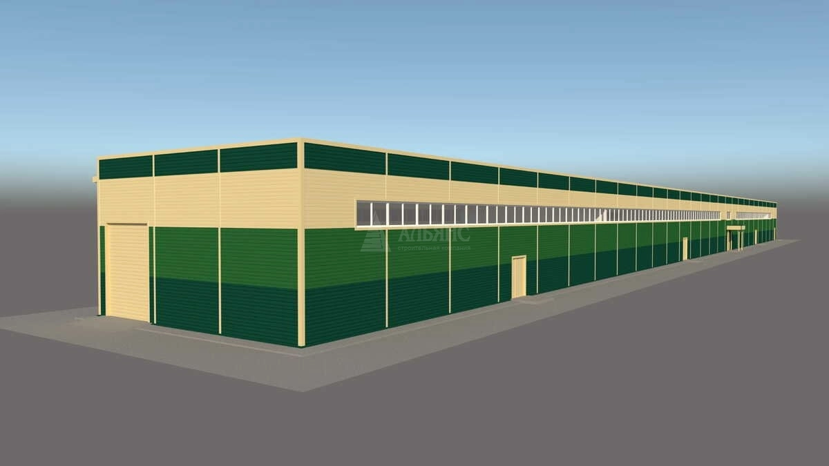 3D визуализация Производственное здание из сэндвич-панелей - фото 13